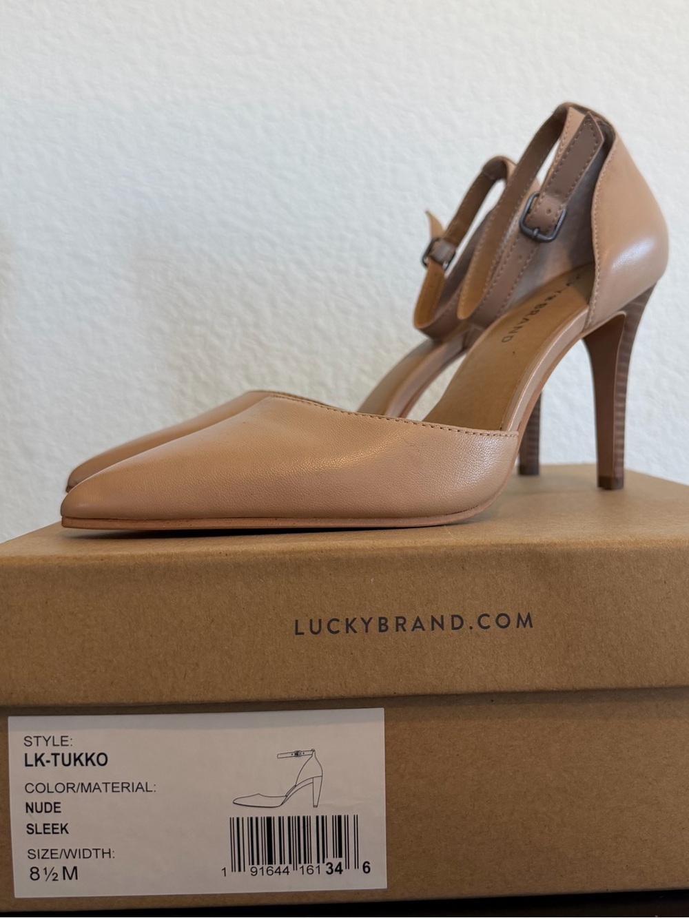 Lucky Brand Tukko Nude Leather Heel